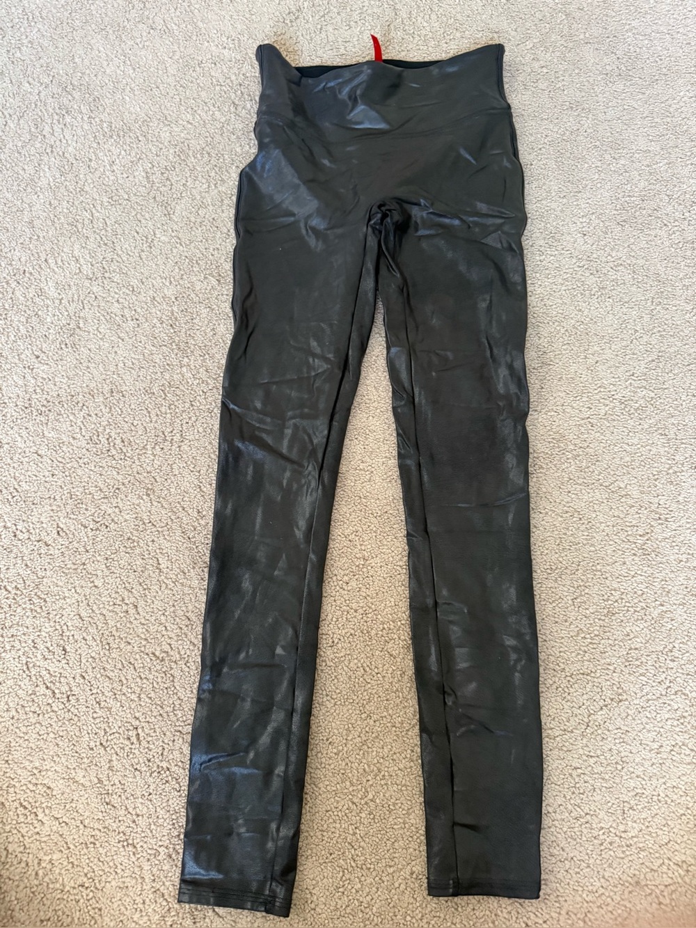 Spanx High-Waist Black Faux Leather Leggings S
